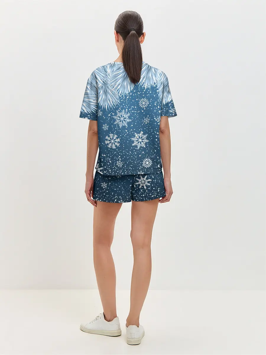 Женская пижама с шортами / Снежное Настроенние