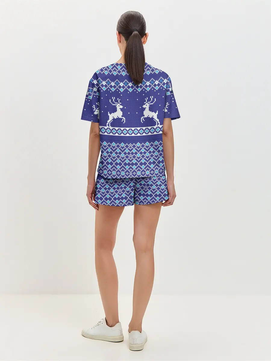 Женская пижама с шортами / Олени