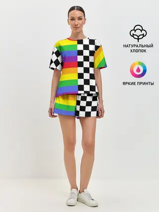 Женская пижама с шортами / Rainbow