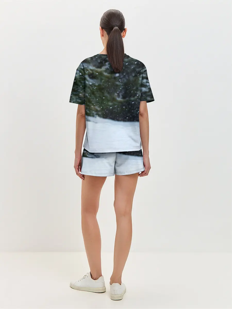 Женская пижама с шортами / Лиса в зимнем лесу