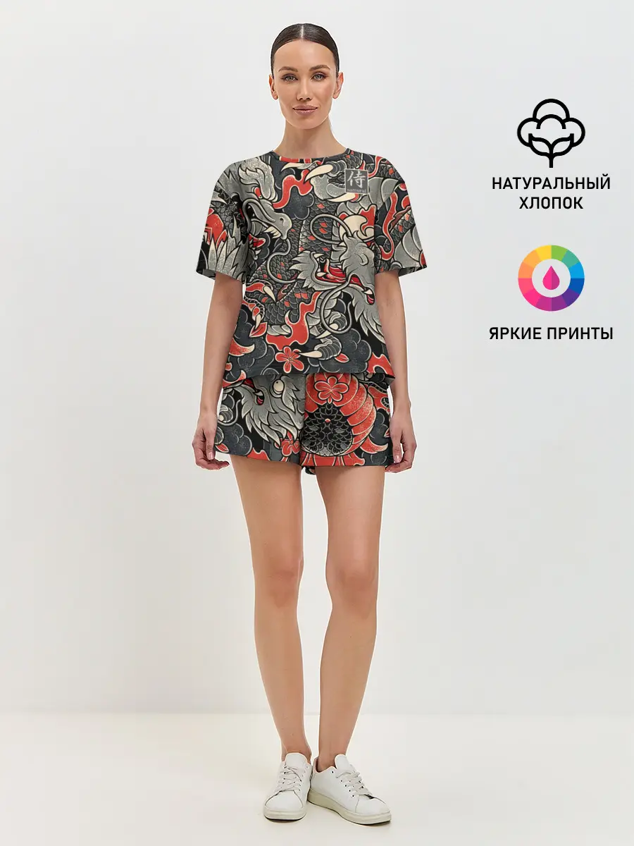 Женская пижама с шортами / Самурай