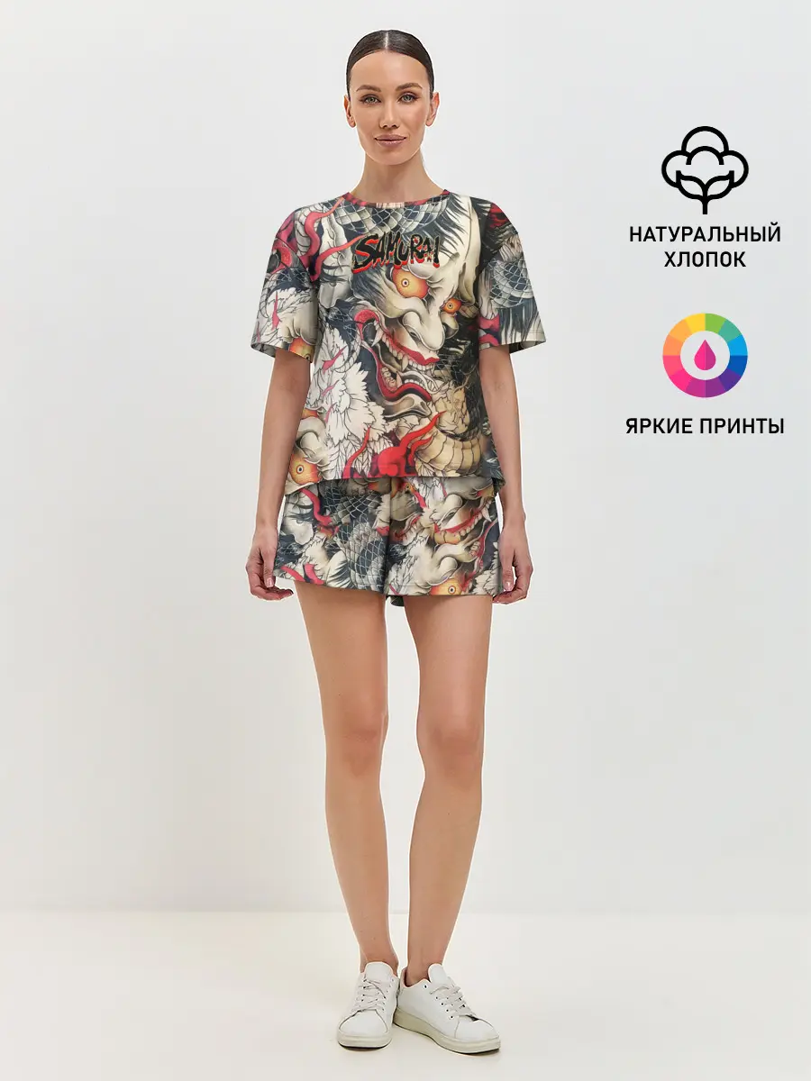 Женская пижама с шортами / Самурай