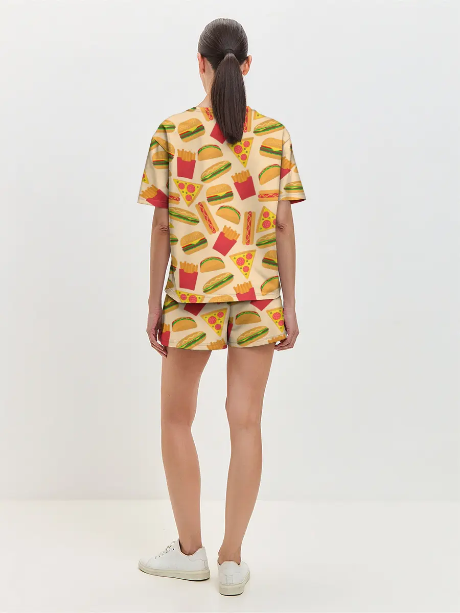 Женская пижама с шортами / Фастфуд