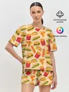 Женская пижама с шортами / Фастфуд