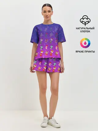 Женская пижама с шортами / Новый год