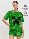 Женская пижама с шортами / ЗИМНИЙ MINECRAFT