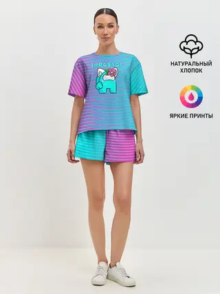 Женская пижама с шортами / Among Us