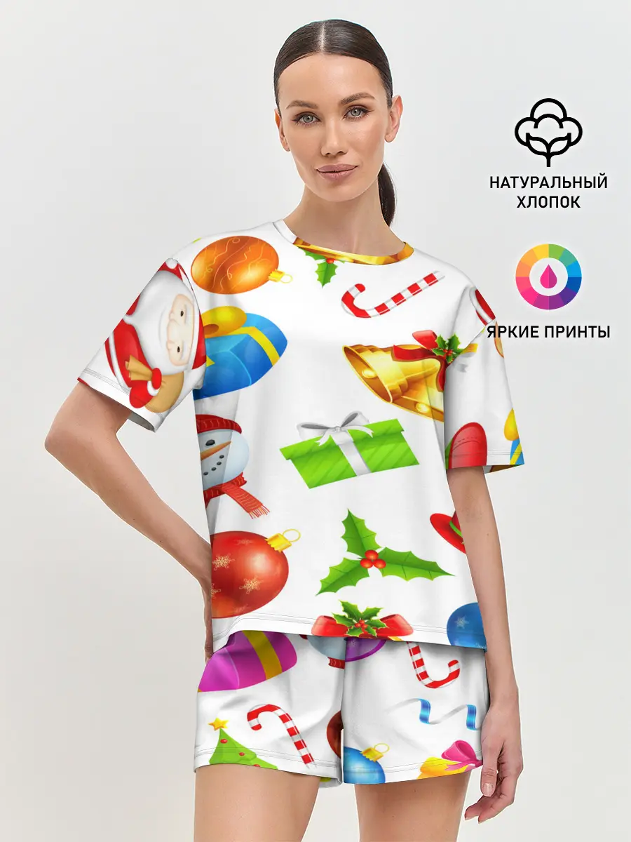 Женская пижама с шортами / Новый год!