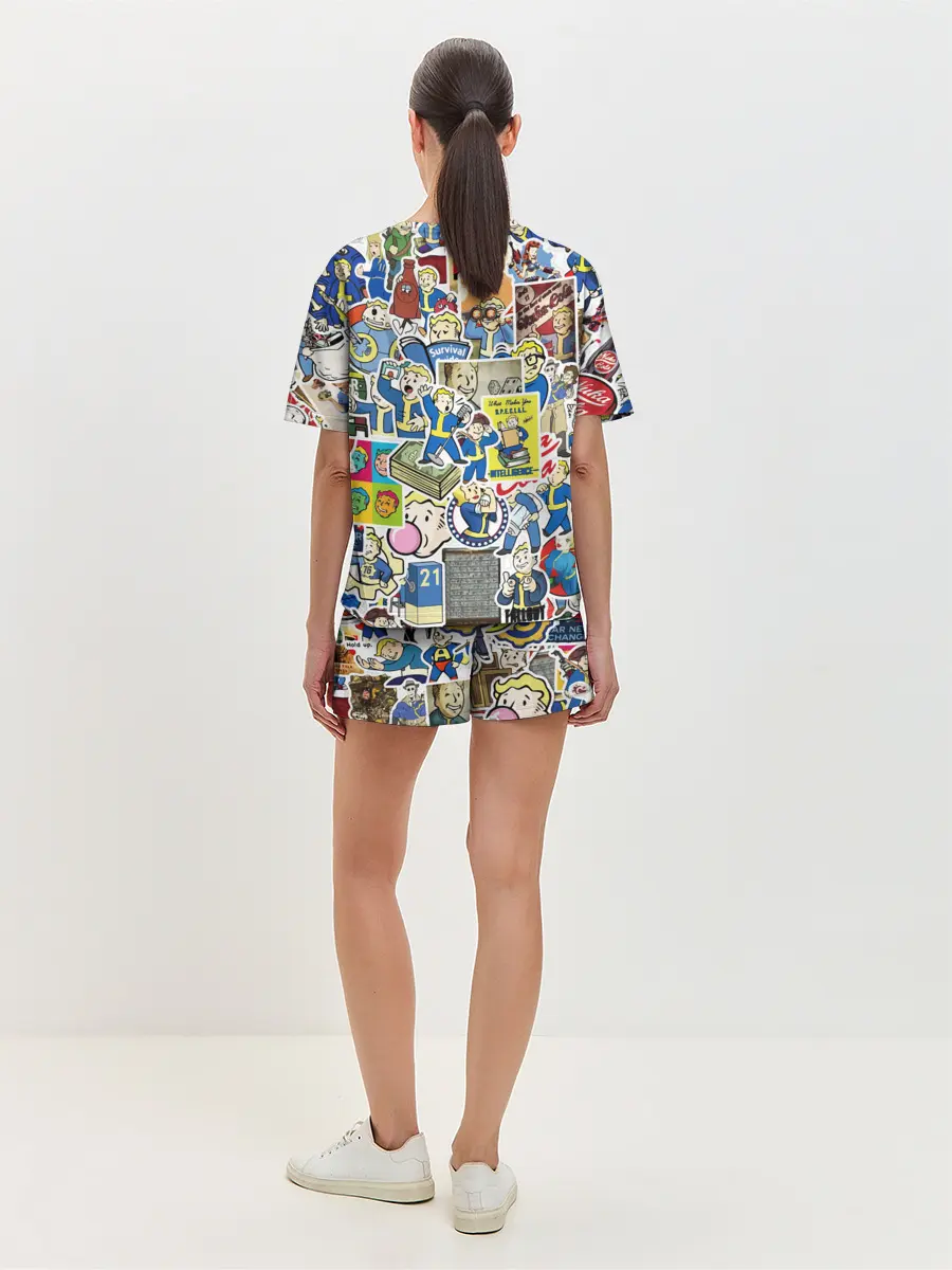Женская пижама с шортами / FALLOUT STICKER BOMBING