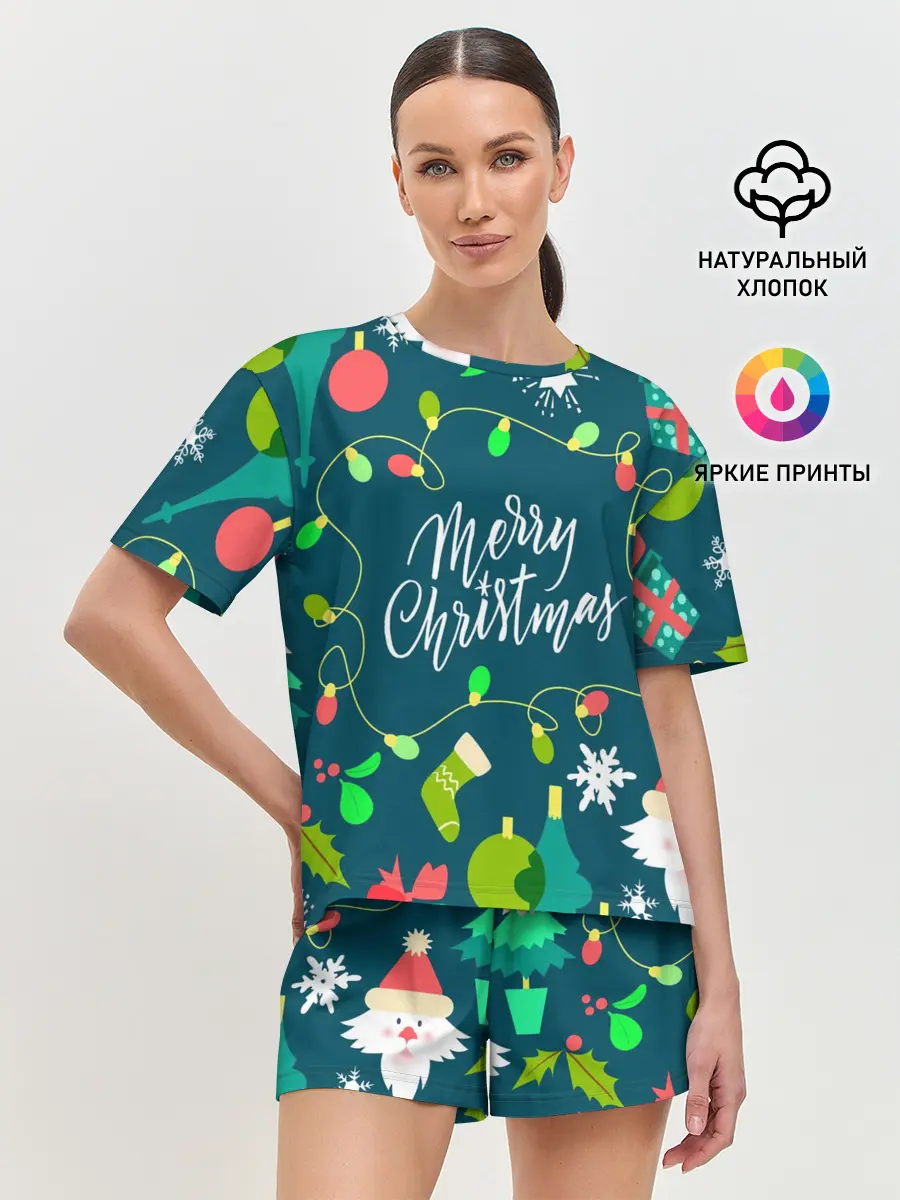 Женская пижама с шортами / Merry Christmas