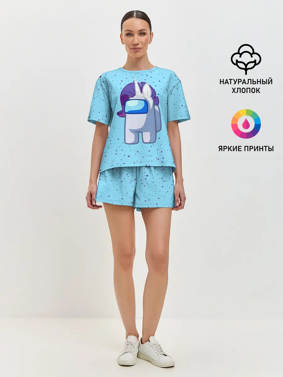 Женская пижама с шортами / AMONG US - ЕДИНОРОГ