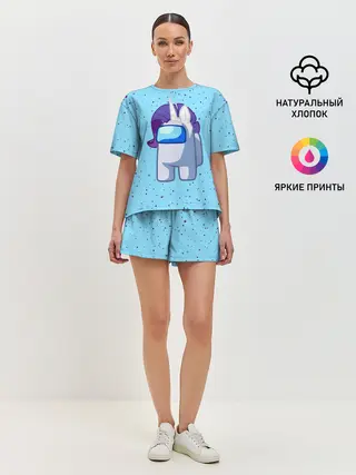 Женская пижама с шортами / AMONG US - ЕДИНОРОГ