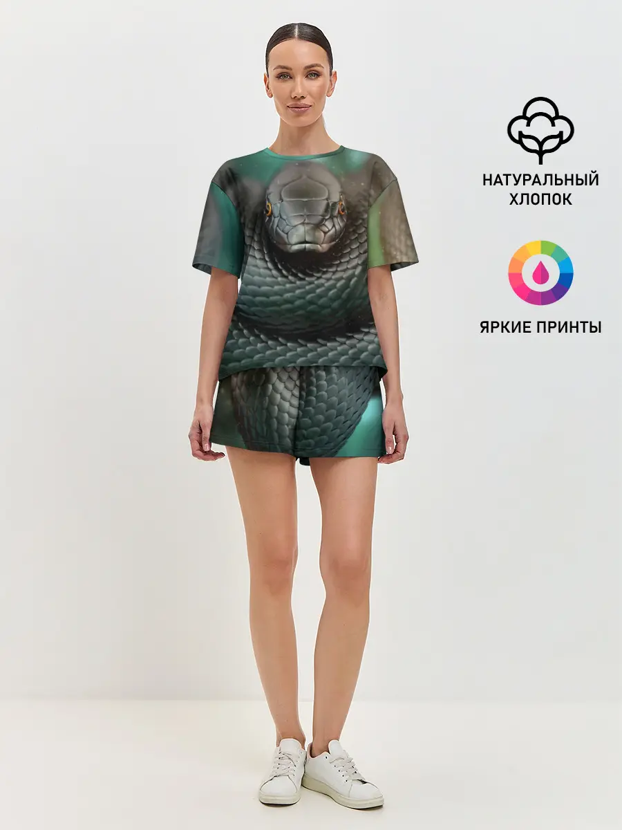 Женская пижама с шортами / Чёрная мамба