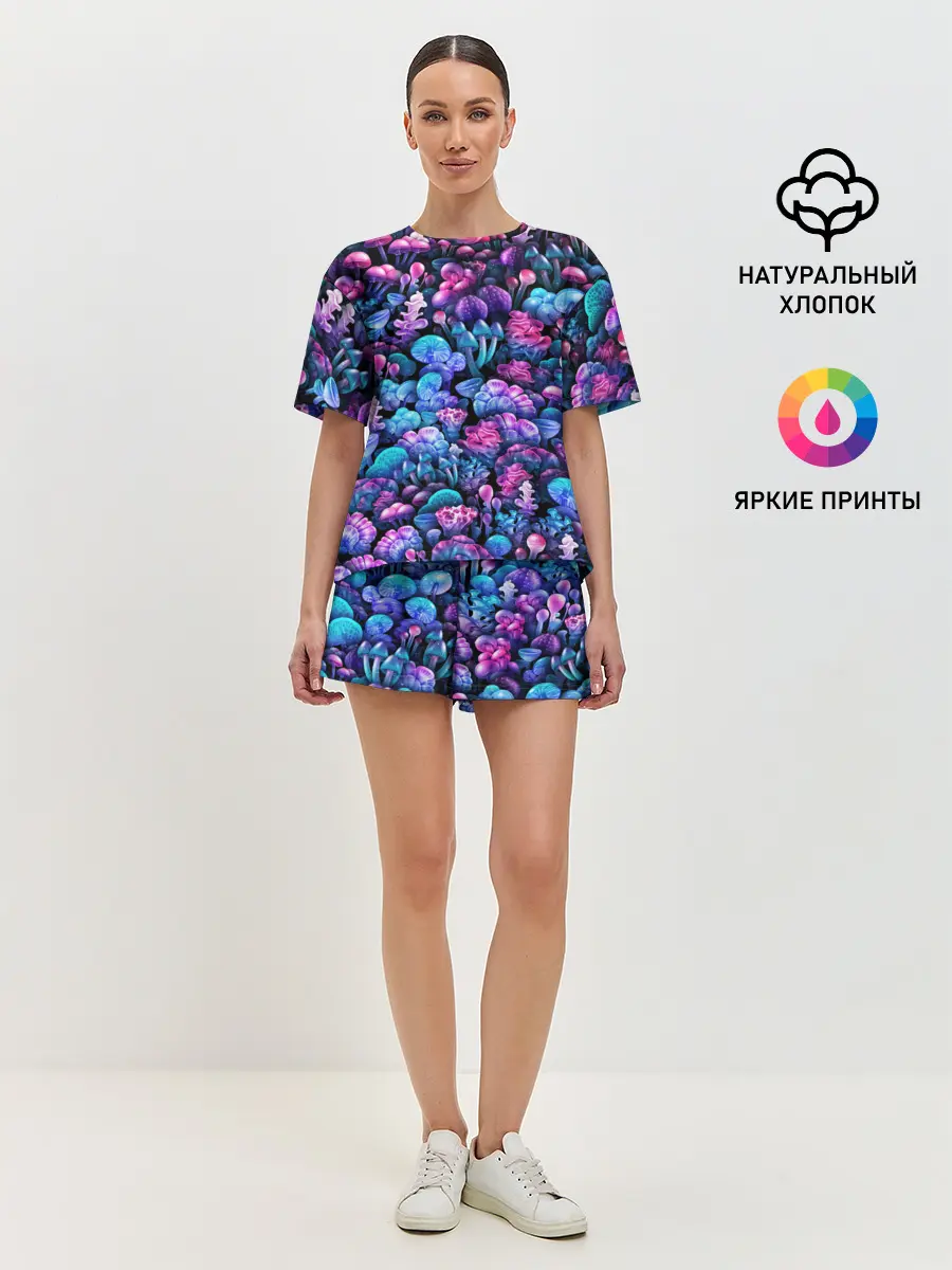 Женская пижама с шортами / Волшебные грибы