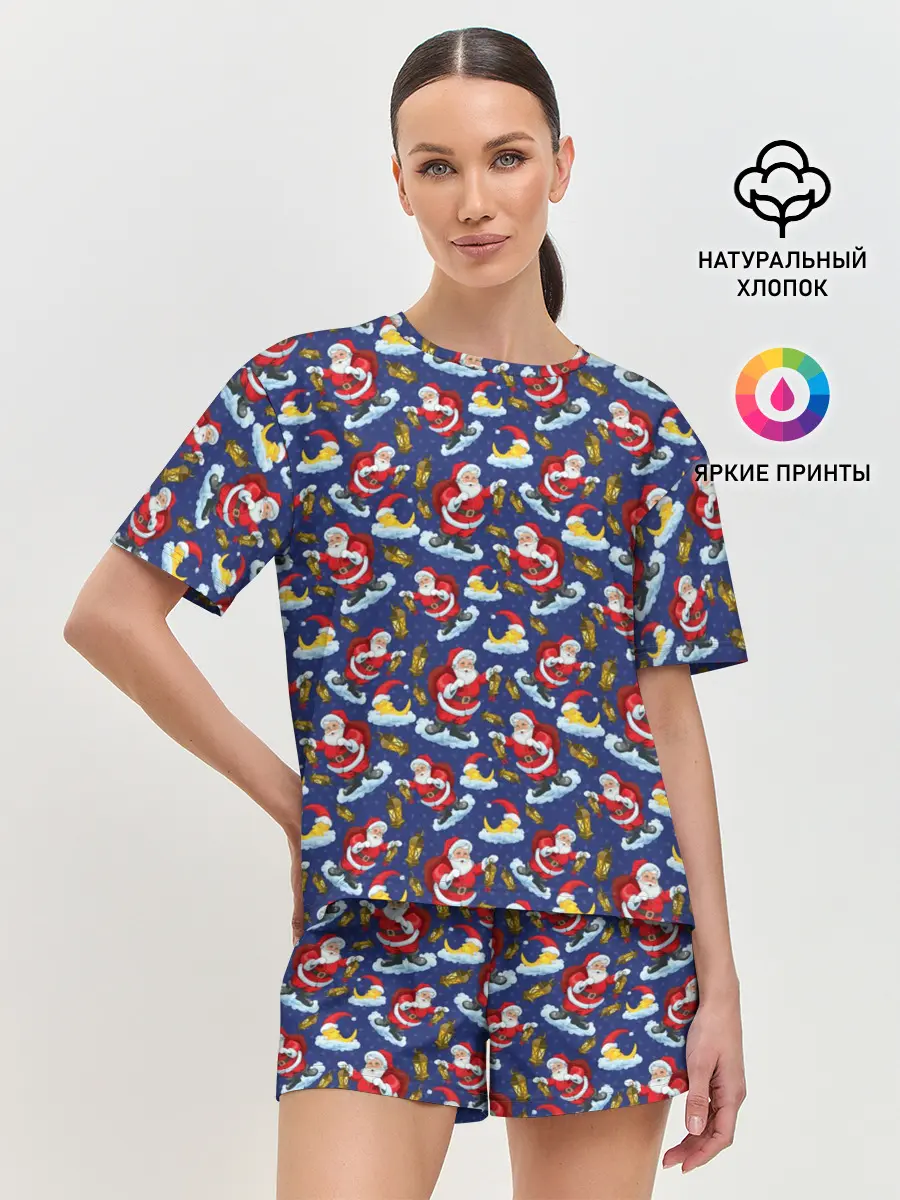 Женская пижама с шортами / Новый Год