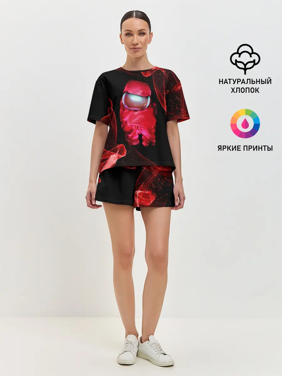 Женская пижама с шортами / AMONG US - КРАСНЫЙ