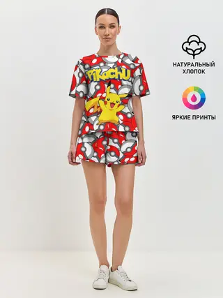 Женская пижама с шортами / ПИКАЧУ