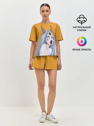 Женская пижама с шортами / Ahegao Kaguya