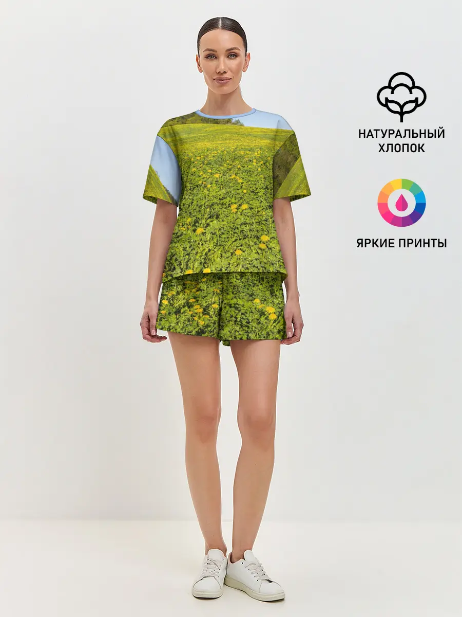Женская пижама с шортами / Поле одуванчиков