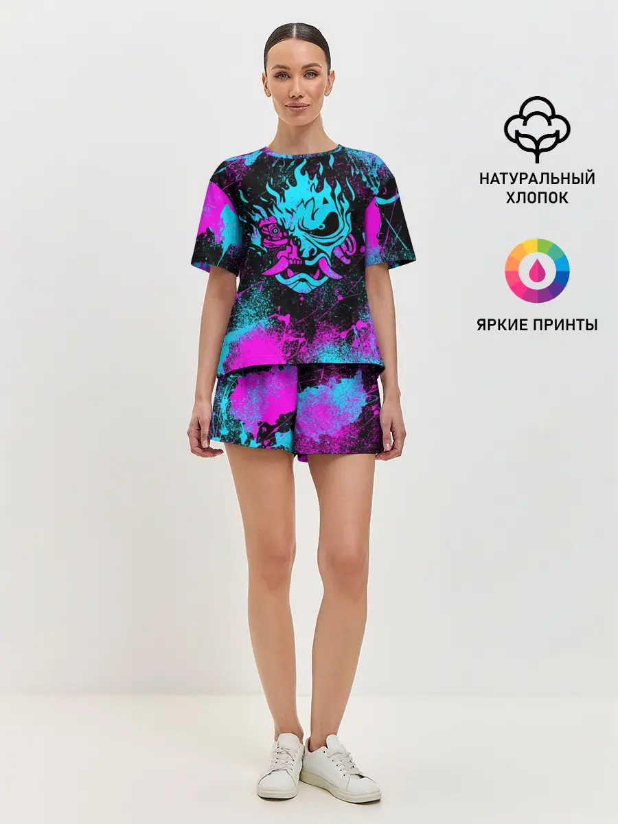 Женская пижама с шортами / NEON SAMURAI | НЕОН САМУРАЙ
