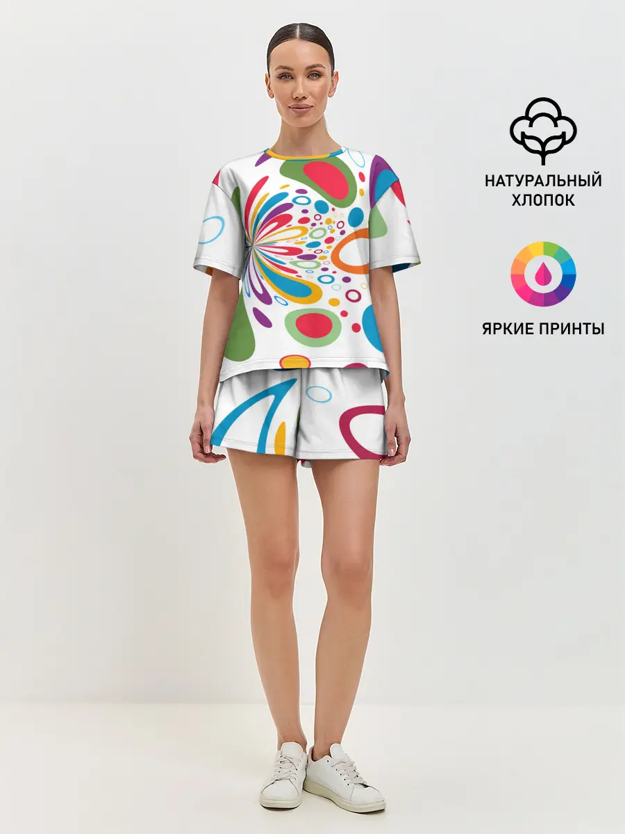Женская пижама с шортами / Яркие краски