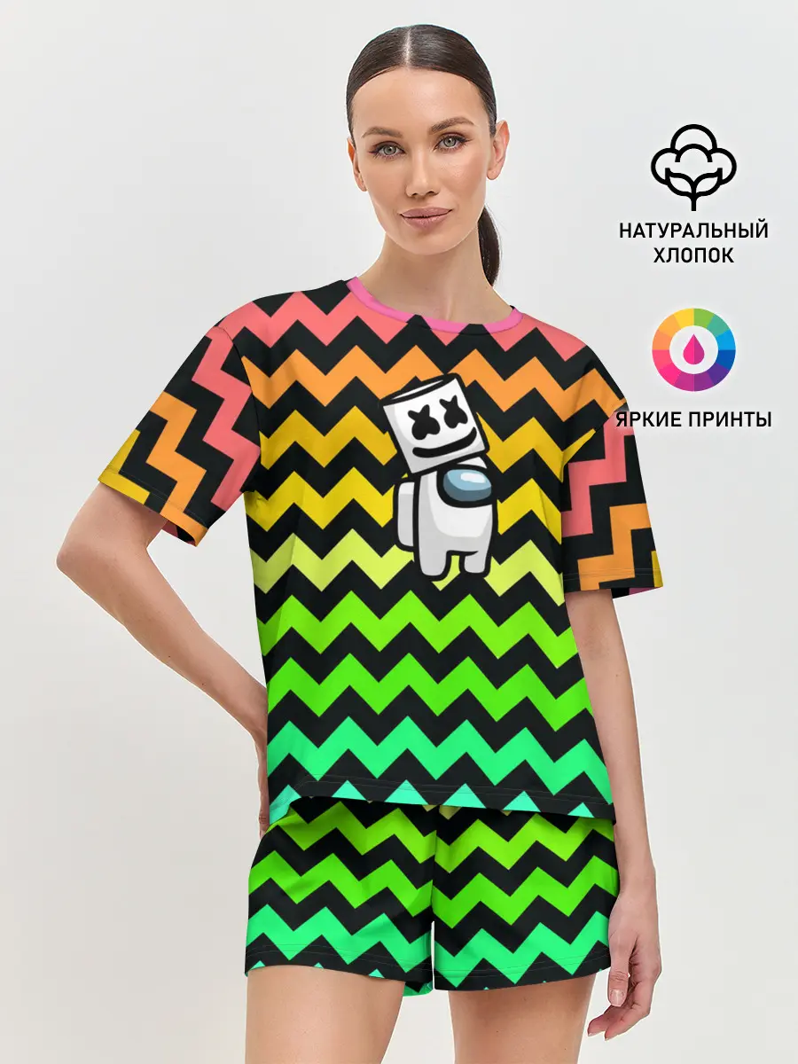 Женская пижама с шортами / Among Us Marshmello