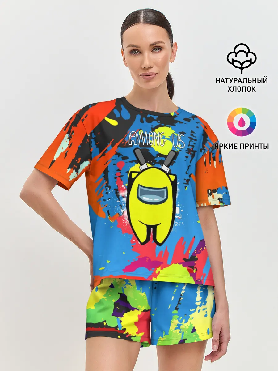 Женская пижама с шортами / Among Us