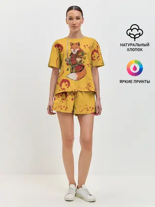 Женская пижама с шортами / Лис Самурай