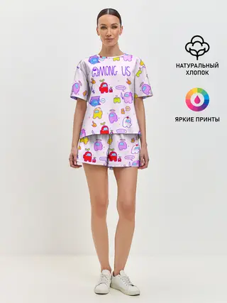 Женская пижама с шортами / Among Us