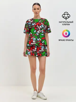 Женская пижама с шортами / НОВОГОДНИЙ AMONG US