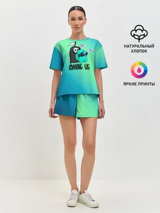 Женская пижама с шортами / Among Us