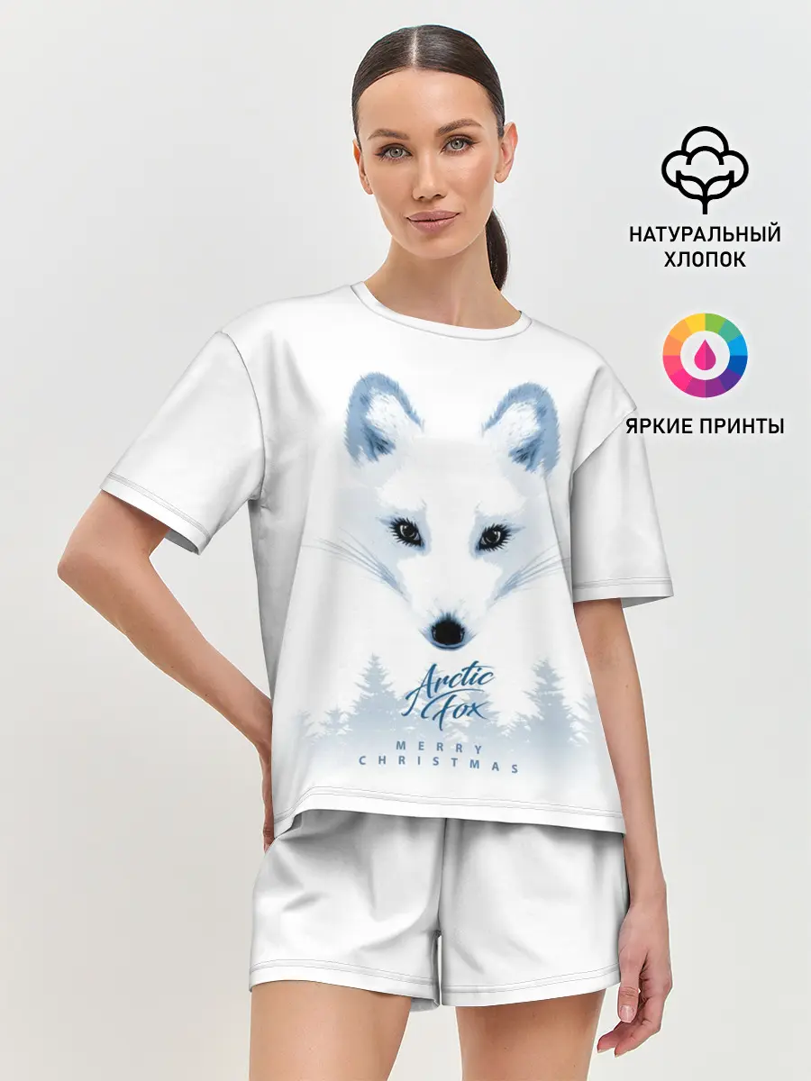 Женская пижама с шортами / Полярная Лиса