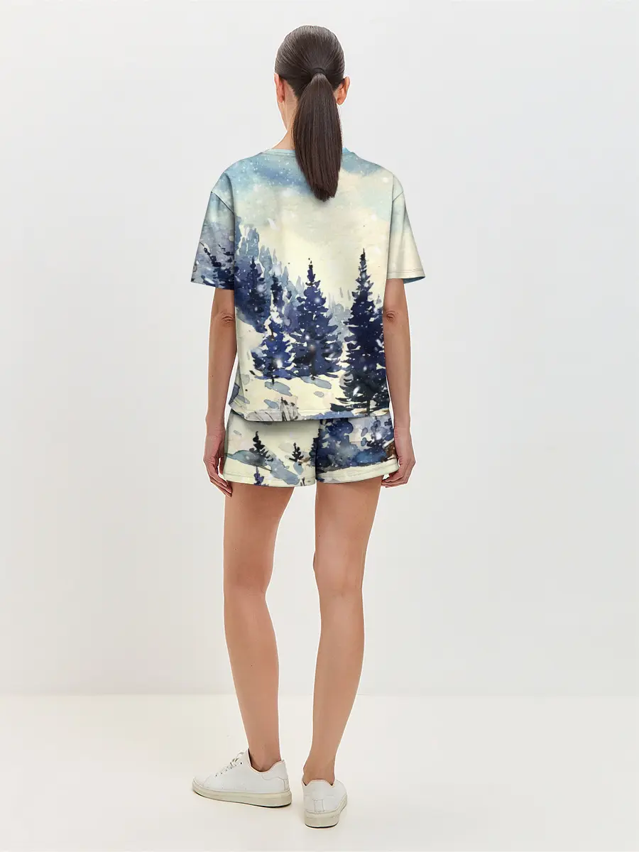 Женская пижама с шортами / Зимний Майнкрафт