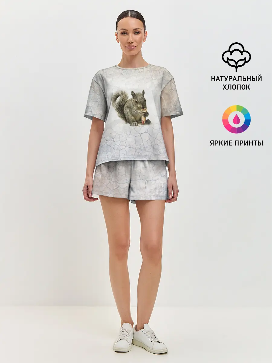 Женская пижама с шортами / Белки