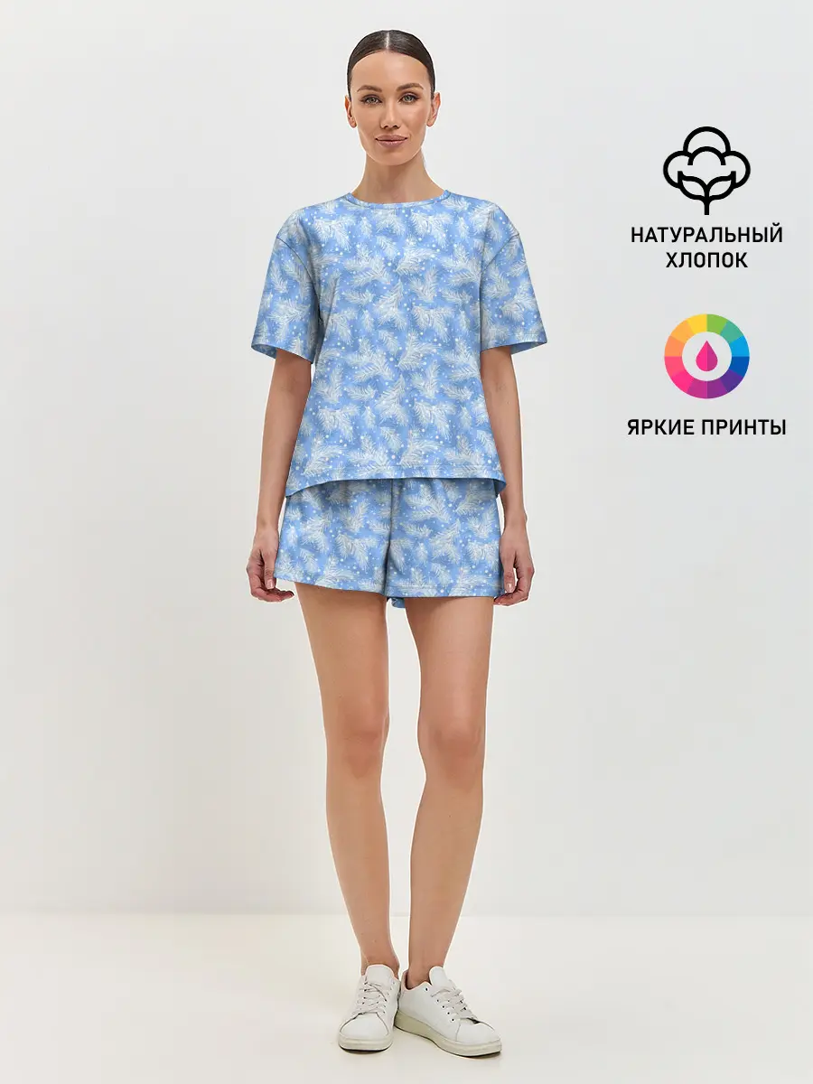 Женская пижама с шортами / Новый Год