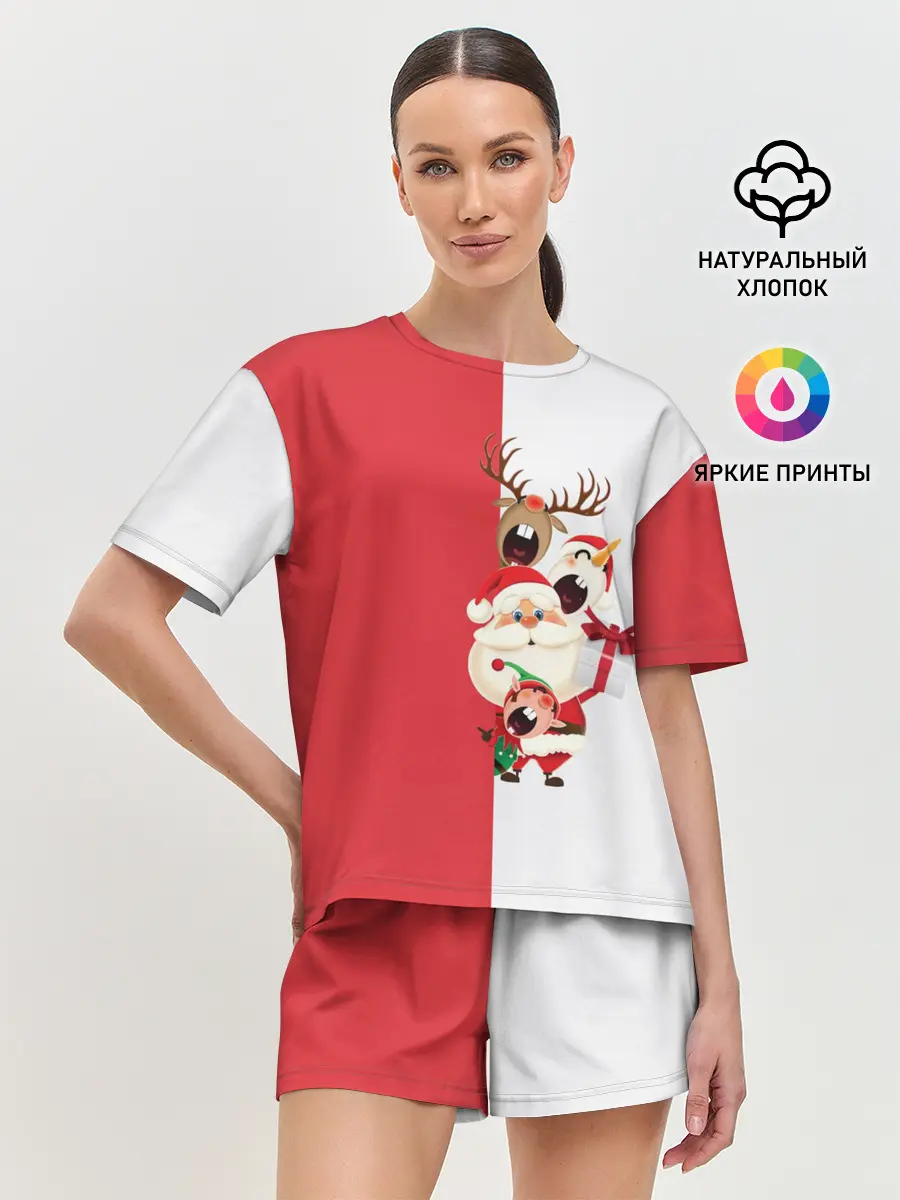 Женская пижама с шортами / С Новым Годом!