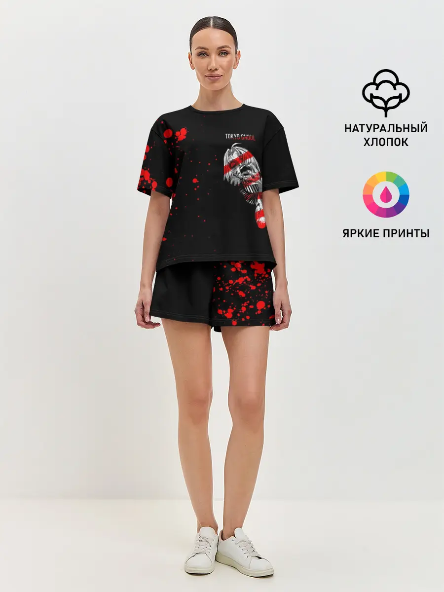 Женская пижама с шортами / Курео Мадо горизонтальный