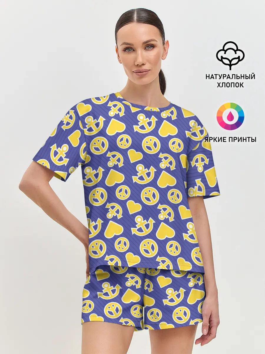 Женская пижама с шортами / Kimyou na Bouken паттерн