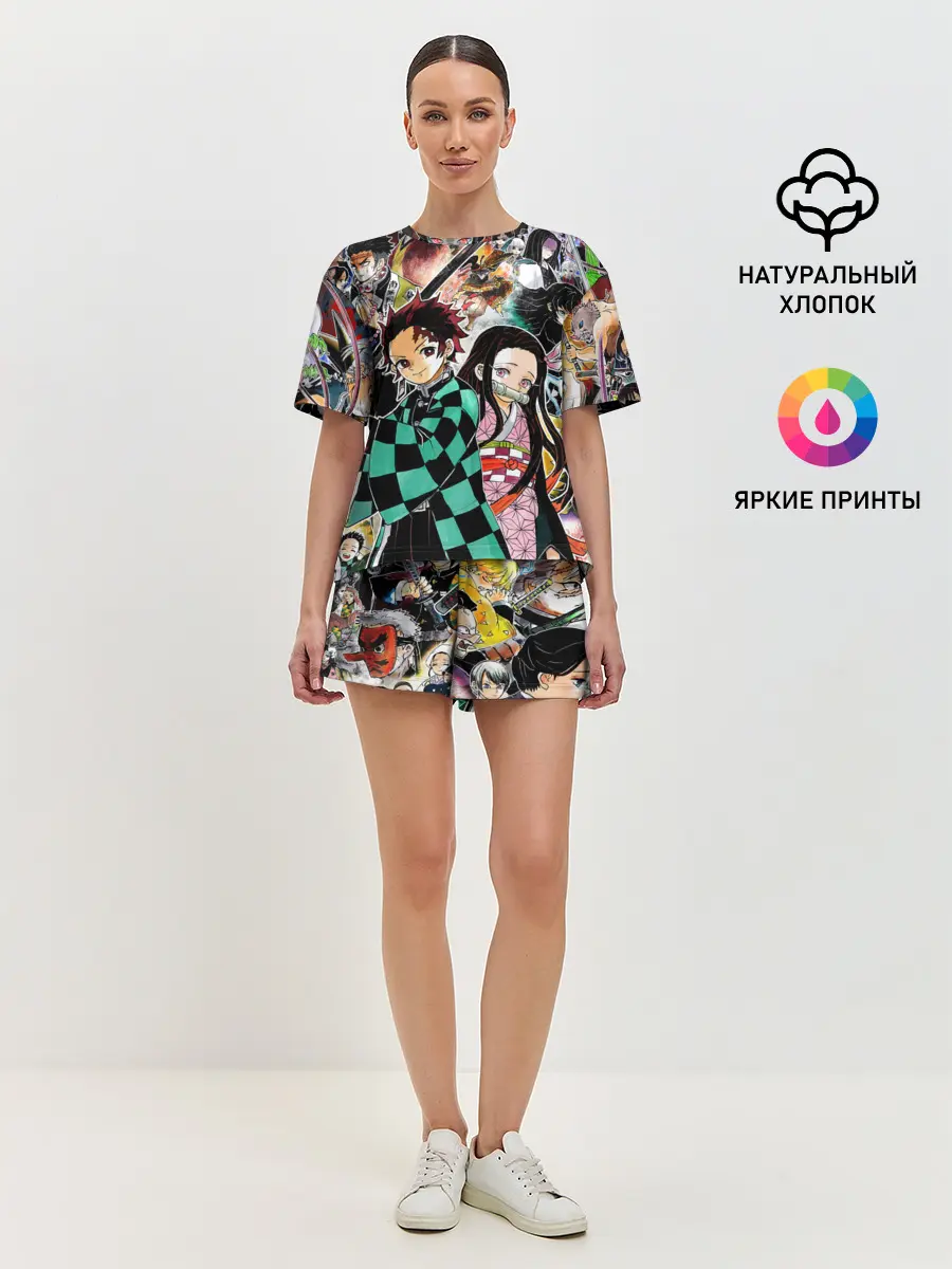 Женская пижама с шортами / Клинок рассекающий демонов