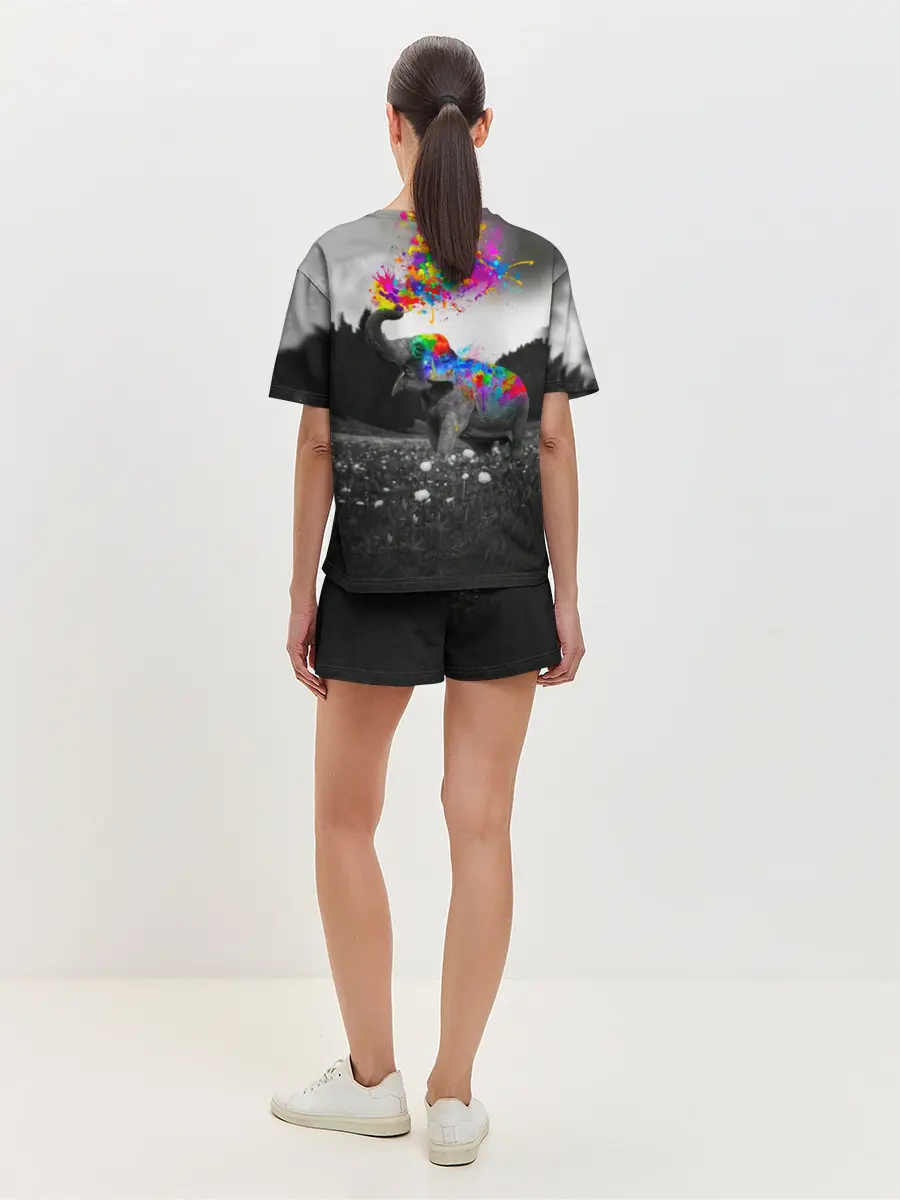 Женская пижама с шортами / Слон