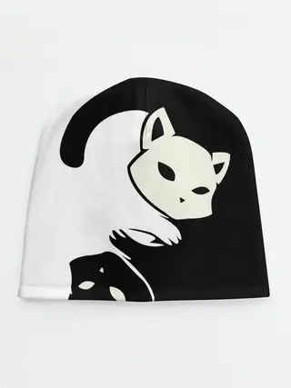 Детская шапка / Инь и Янь котики
