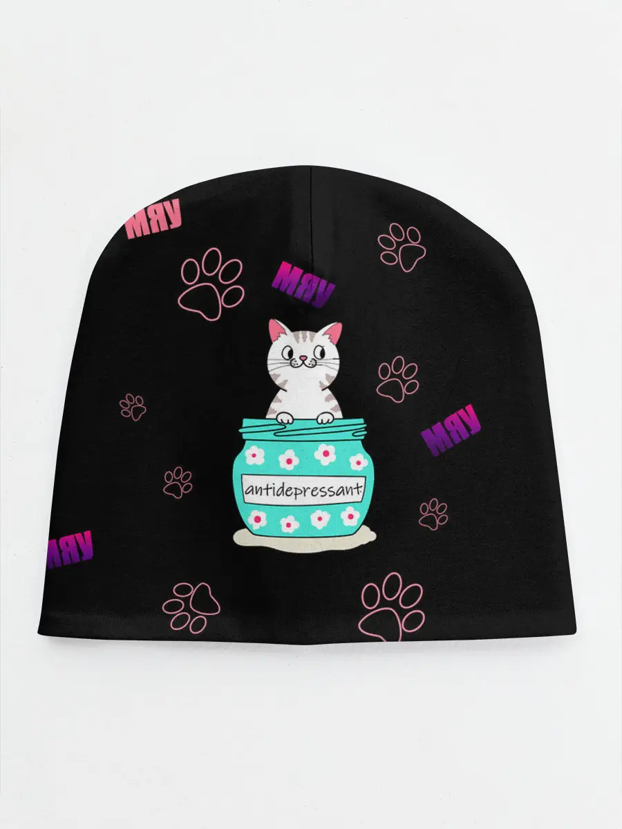 Детская шапка / Котик-антидепрессант
