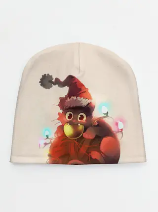 Детская шапка / Новогодний кот