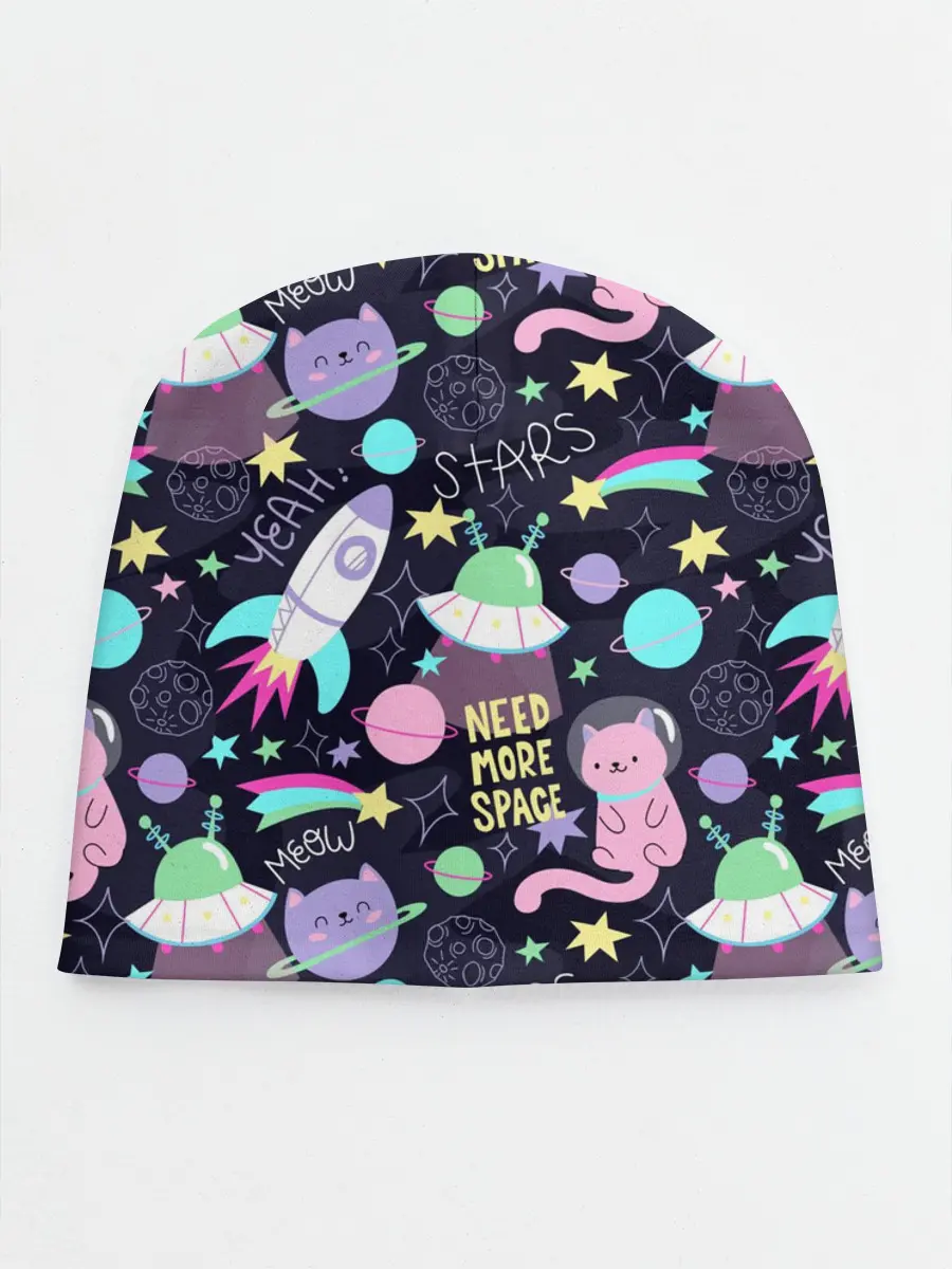 Детская шапка / Коты-космонавты