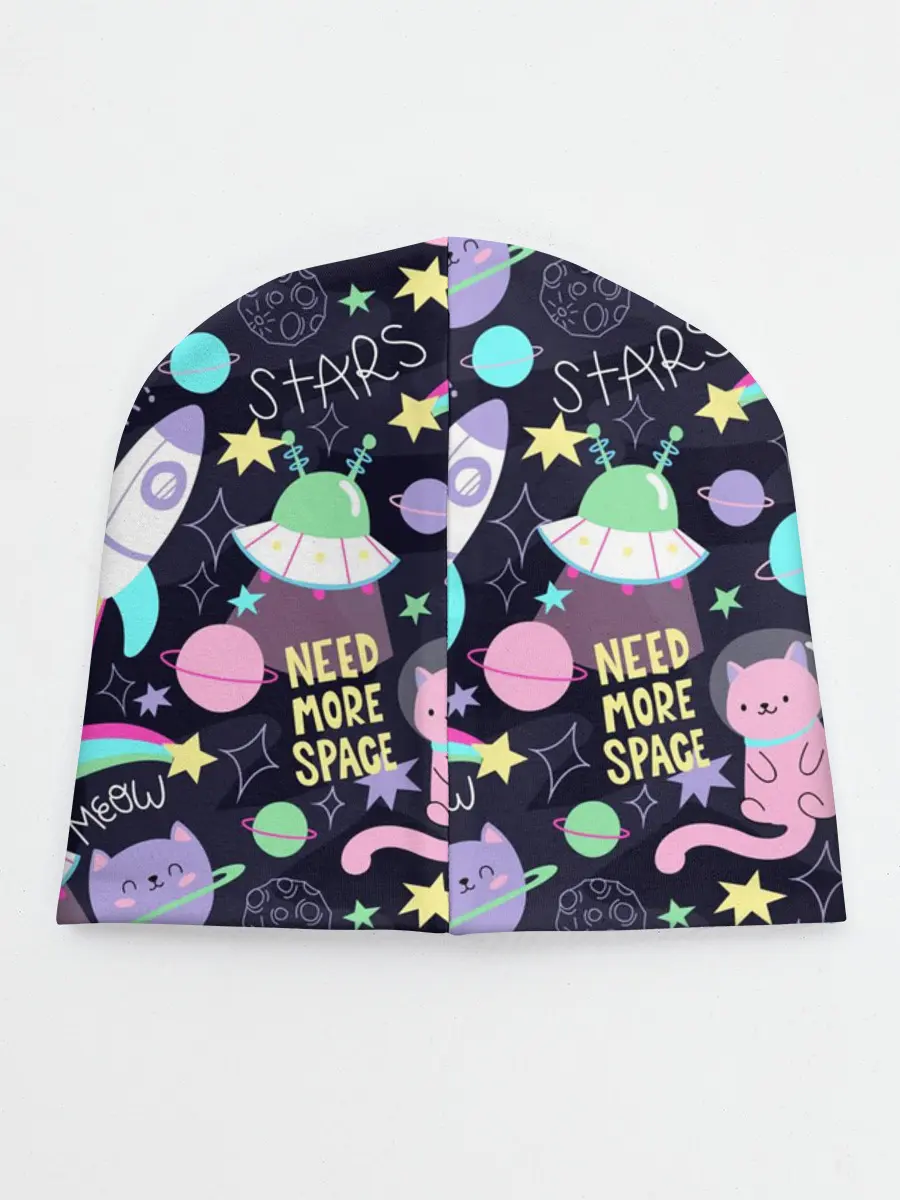 Детская шапка / Коты-космонавты