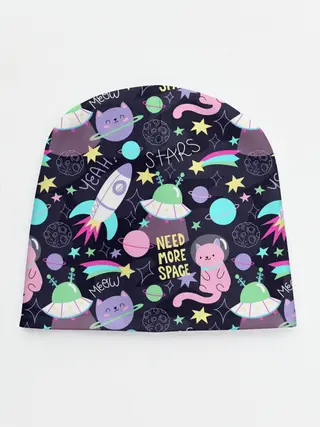 Детская шапка / Коты-космонавты