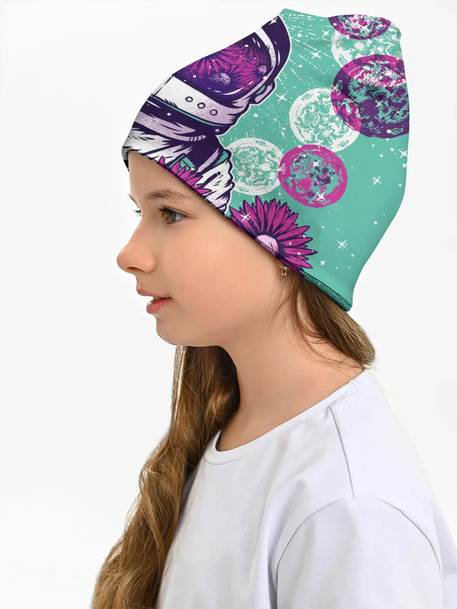 Детская шапка / Цветочный Астронавт