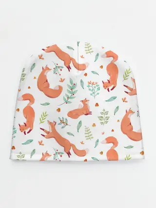 Детская шапка / Акварельные лисички