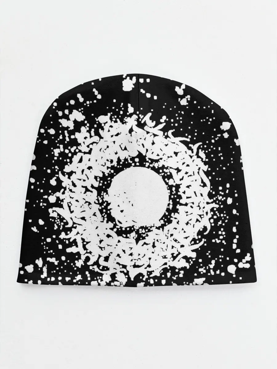 Детская шапка / Каллиграфия на чёрном фоне