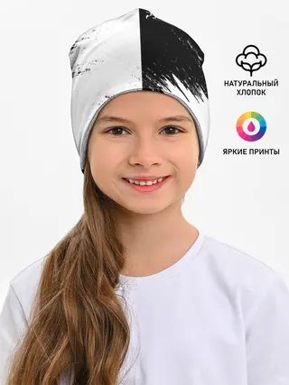 Детская шапка / Черный Клевер инверсированный фон